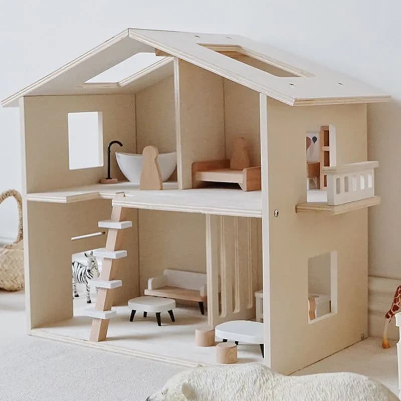 image-Baby Simulation Small Villa Assembled Doll Room Toys