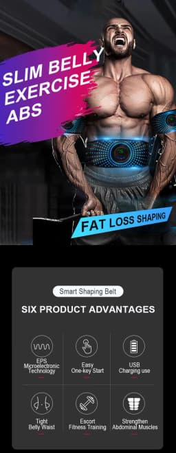 image-Intelligent Fitness Instrument Silicone Abdominal Stick Belt Muscle Training Instrument Intelligent Abdominal Device Wholesale Lazy Abdominal Muscle Stick