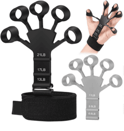 image-Silicone Grip Device Stretcher Finger Gripper Strength Trainer Strengthen Rehabilitation Training
