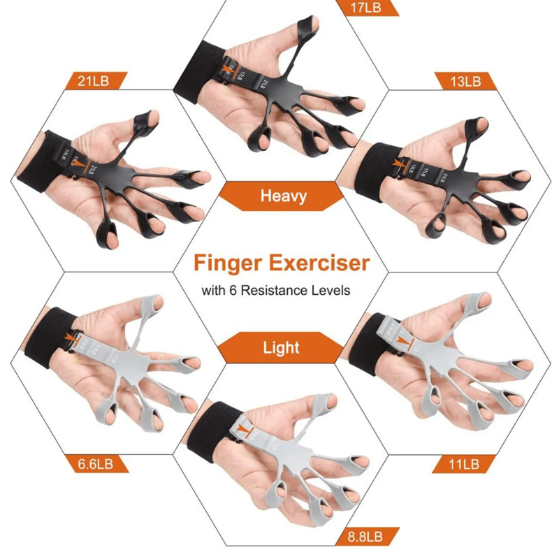 image-Silicone Grip Device Stretcher Finger Gripper Strength Trainer Strengthen Rehabilitation Training