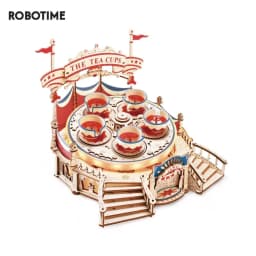 image-Robotime Rokr Tilt-A-Whirl The Tea Cup Amusement Park Series Building Toy Birthday Xmas Gifts For Kids Children 3D Wooden Puzzle