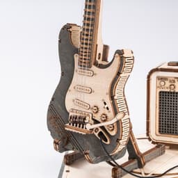 image-Robotime Rokr Electric Guitar Model Gift For Kids Assembly Creative Toys Building Block Set 3D Wooden Puzzle TG605K