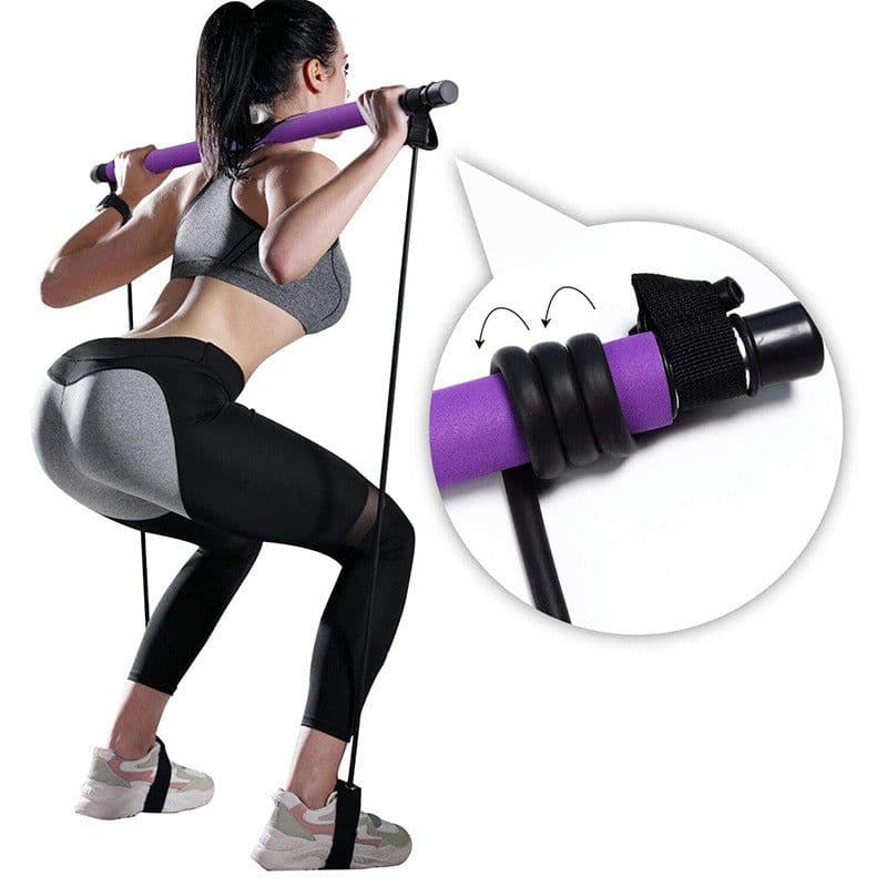 image-Fitness Yoga Pilates Bar Portable Gym Accessories Sport Elastic Bodybuilding Resistance Bands For Home Trainer Workout Equipment