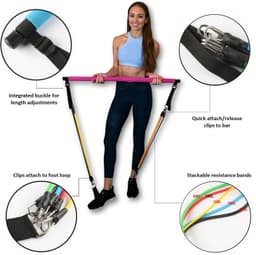 image-Fitness Yoga Pilates Bar Portable Gym Accessories Sport Elastic Bodybuilding Resistance Bands For Home Trainer Workout Equipment