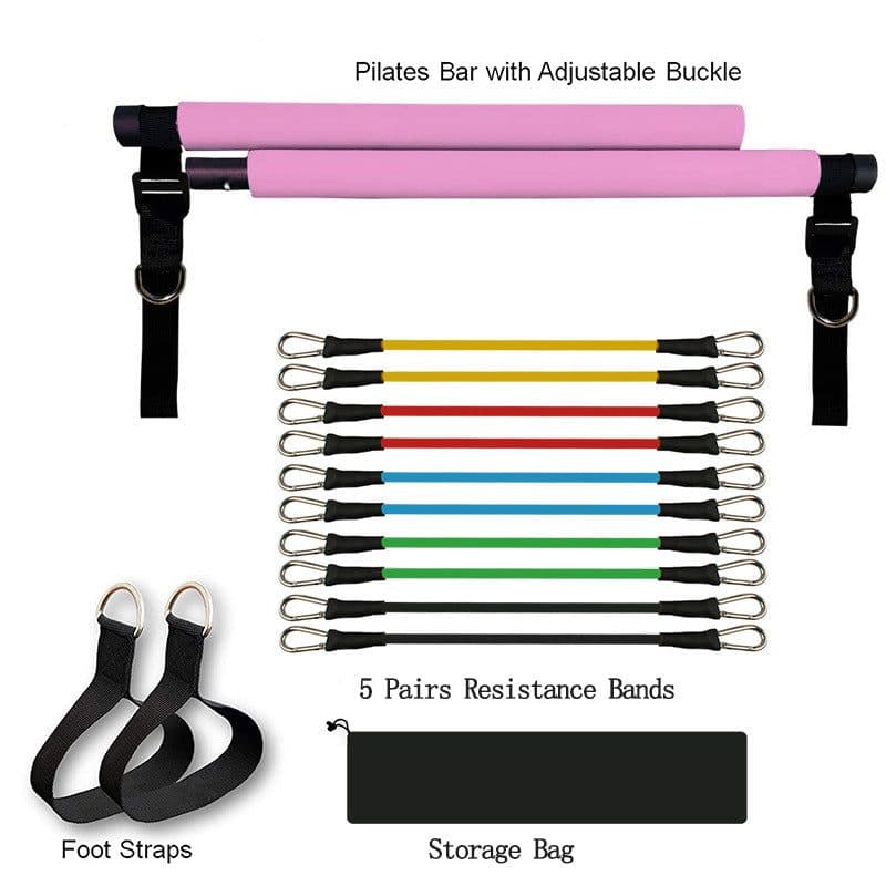 image-Fitness Yoga Pilates Bar Portable Gym Accessories Sport Elastic Bodybuilding Resistance Bands For Home Trainer Workout Equipment