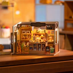 image-Robotime Rolife Becka's Baking House DIY Miniature House For Kids Children 3D Wooden Assembly Toys Easy Connection Home Decorate