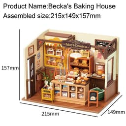 image-Robotime Rolife Becka's Baking House DIY Miniature House For Kids Children 3D Wooden Assembly Toys Easy Connection Home Decorate