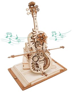 image-Robotime ROKR Magic Cello Mechanical Music Box Moveable Stem Funny Creative Toys For Child Girls 3D Wooden Puzzle AMK63