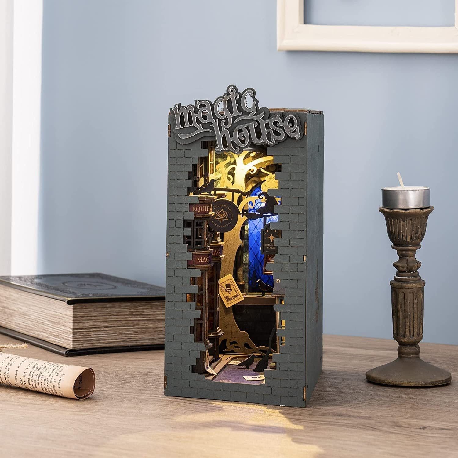 image-Robotime Rolife Book Nooks Series Stories In Books 4 Kinds DIY Wooden Miniature House Furniture Sakura Densya TGB01 Dropshipping