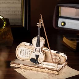 image-Robotime ROKR Violin Capriccio Model 3D Wooden Puzzle Easy Assembly Kits Musical DIY Gifts For Boys&Girls Building Blocks TG604K