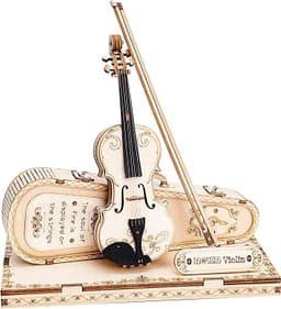 image-Robotime ROKR Violin Capriccio Model 3D Wooden Puzzle Easy Assembly Kits Musical DIY Gifts For Boys&Girls Building Blocks TG604K