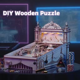 image-Robotime ROKR DIY Pinball Machine 3D Wooden Puzzle Amusing Table Game EG01