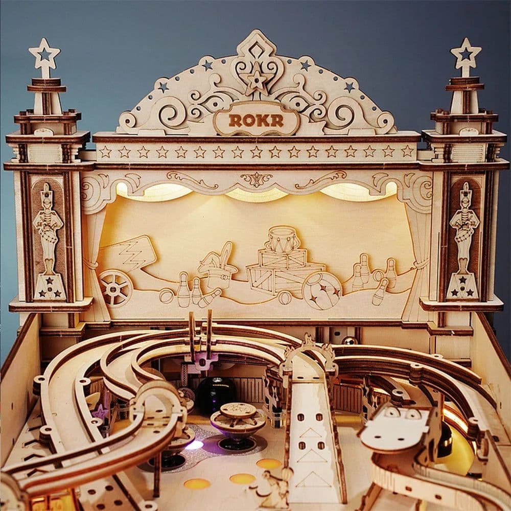 image-Robotime ROKR DIY Pinball Machine 3D Wooden Puzzle Amusing Table Game EG01