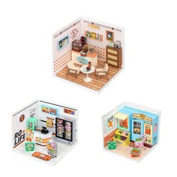 image-Robotime Rolife Super Creator Daily Plastic DIY Miniature House Cafe Energy Supply Store Building Block Sets English Version