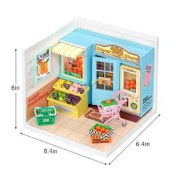 image-Robotime Rolife Super Creator Daily Plastic DIY Miniature House Cafe Energy Supply Store Building Block Sets English Version
