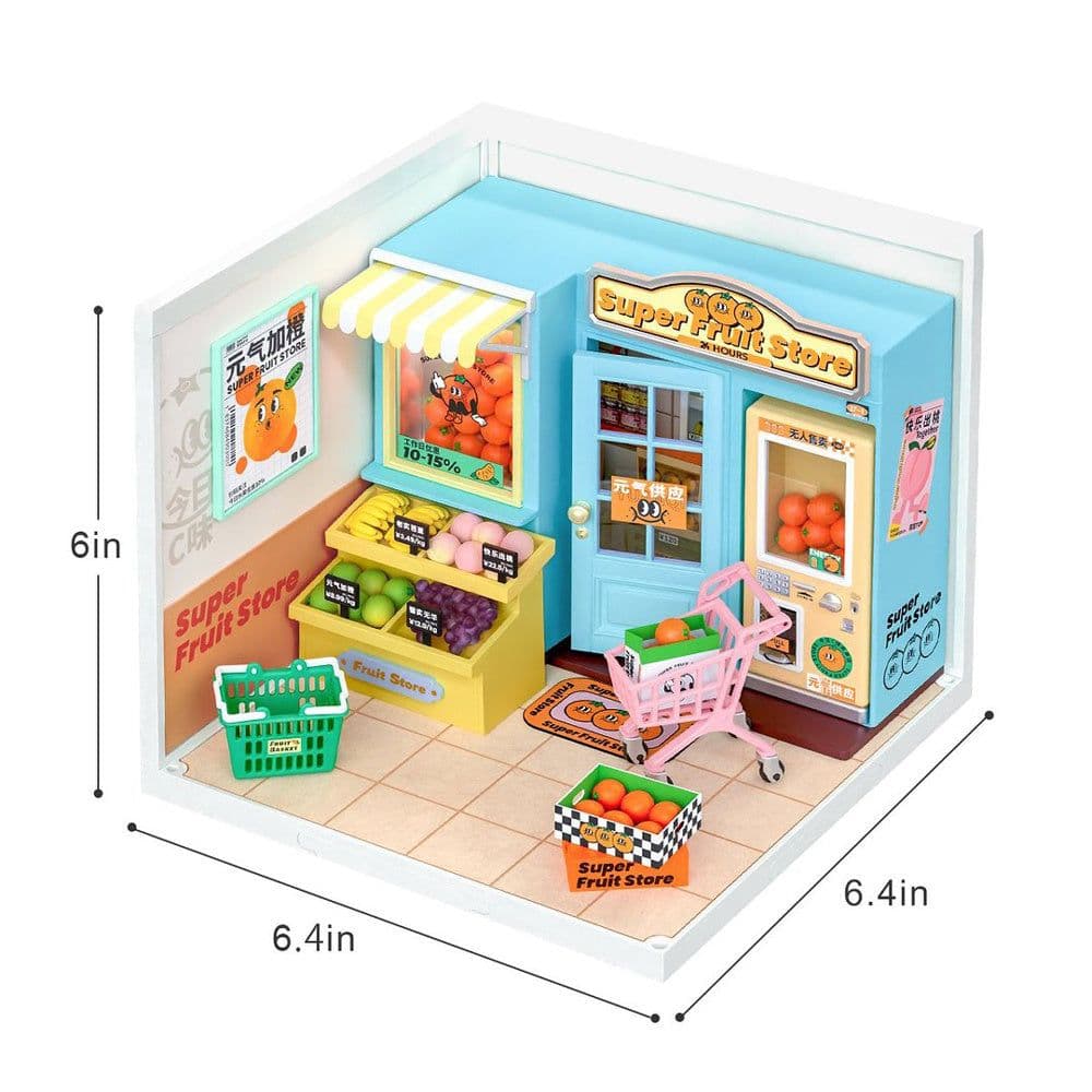 image-Robotime Rolife Super Creator Daily Plastic DIY Miniature House Cafe Energy Supply Store Building Block Sets English Version
