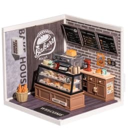 image-Robotime Rolife Super Creator Daily Plastic DIY Miniature House Cafe Energy Supply Store Building Block Sets English Version