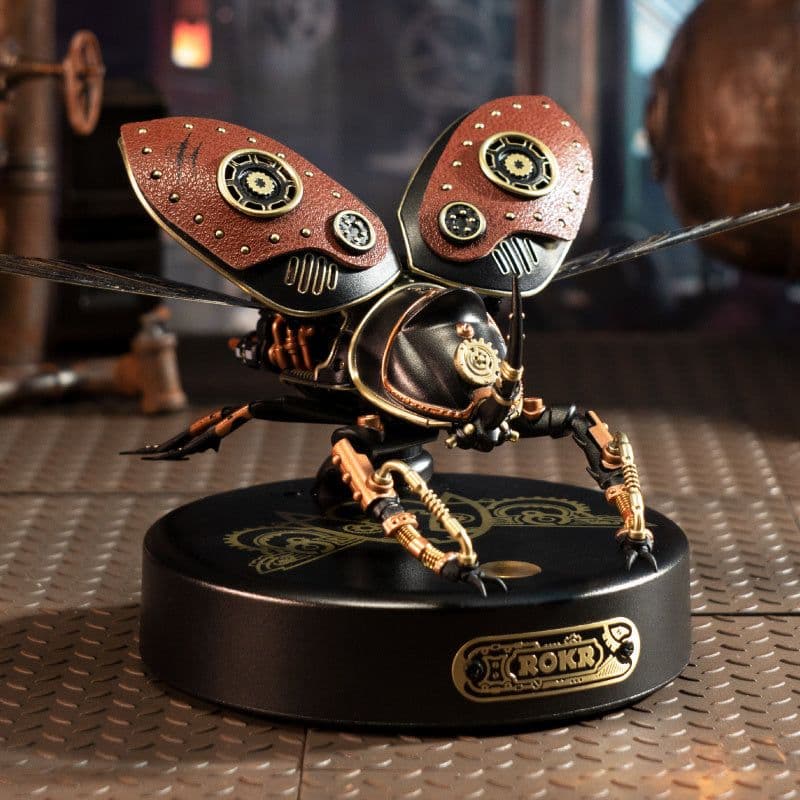 image-Robotime Rokr 3D Puzzle Golden Coin Turtle Industrial-style Building Block Toys For Kids Adults Steampunk Design With LED Light