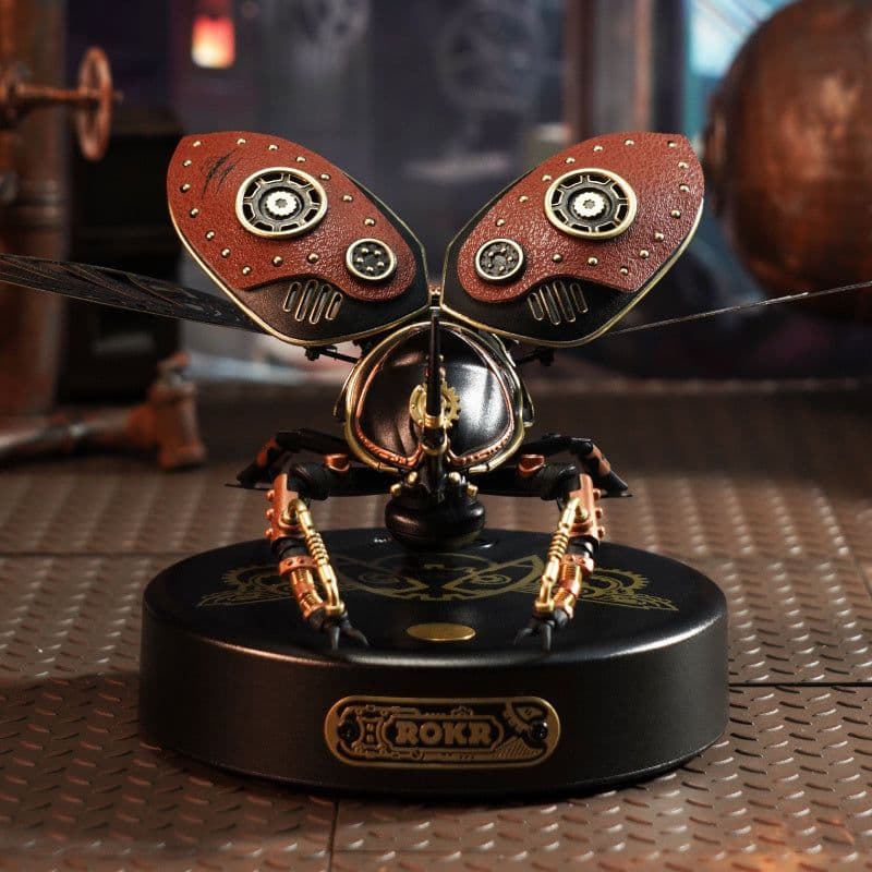 image-Robotime Rokr 3D Puzzle Golden Coin Turtle Industrial-style Building Block Toys For Kids Adults Steampunk Design With LED Light