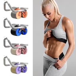 image-Male And Female Household 2 In 1 Exercise Belly Wheel Indoor Fitness Sports