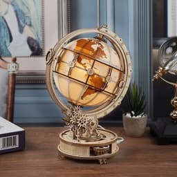 image-Rokr Luminous Globe 3D Wooden Hot Selling 180PCS Model Building Block Kits Toy