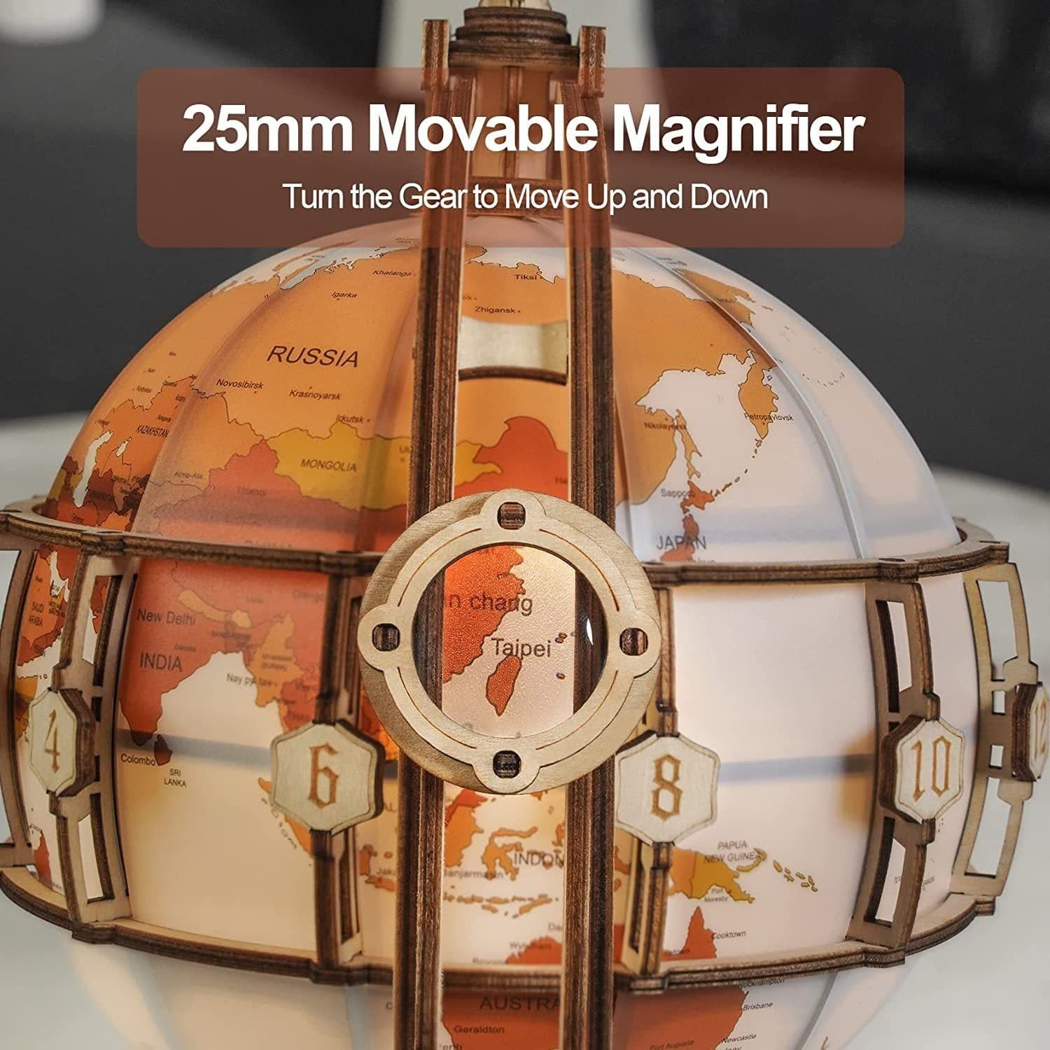 image-Rokr Luminous Globe 3D Wooden Hot Selling 180PCS Model Building Block Kits Toy