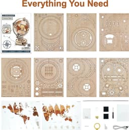 image-Rokr Luminous Globe 3D Wooden Hot Selling 180PCS Model Building Block Kits Toy