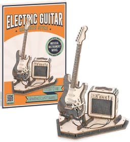 image-Robotime ROKR Electric Guitar Model Gift For Kids Assembly Creative Toys Building Block Set 3D Wooden Puzzle - TG605K