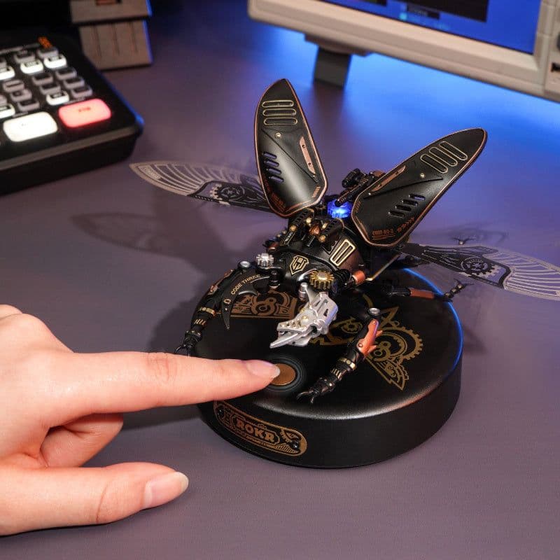 image-Robotime Rokr Stag Beetle Metal 3D Puzzles Games Punk Style Gift For Birthday Easy Assembly Mechanical Design DIY Toys - MI03