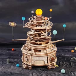 image-Robotime ROKR 316PCS Rotatable Mechanical Orrery 3D Wooden Puzzle Games Assemble Model Building Kits Toys Gift For Children Boys