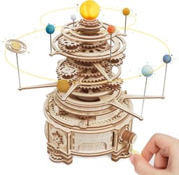 image-Robotime ROKR 316PCS Rotatable Mechanical Orrery 3D Wooden Puzzle Games Assemble Model Building Kits Toys Gift For Children Boys