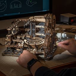 image-Robotime ROKR Marble Night City 3D Wooden Puzzle Games Assembly Waterwheel Model Toys For Children Kids Birthday Gift