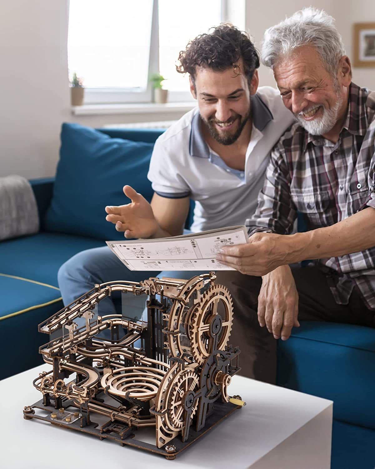 image-Robotime ROKR Marble Night City 3D Wooden Puzzle Games Assembly Waterwheel Model Toys For Children Kids Birthday Gift