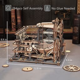 image-Robotime ROKR Marble Night City 3D Wooden Puzzle Games Assembly Waterwheel Model Toys For Children Kids Birthday Gift