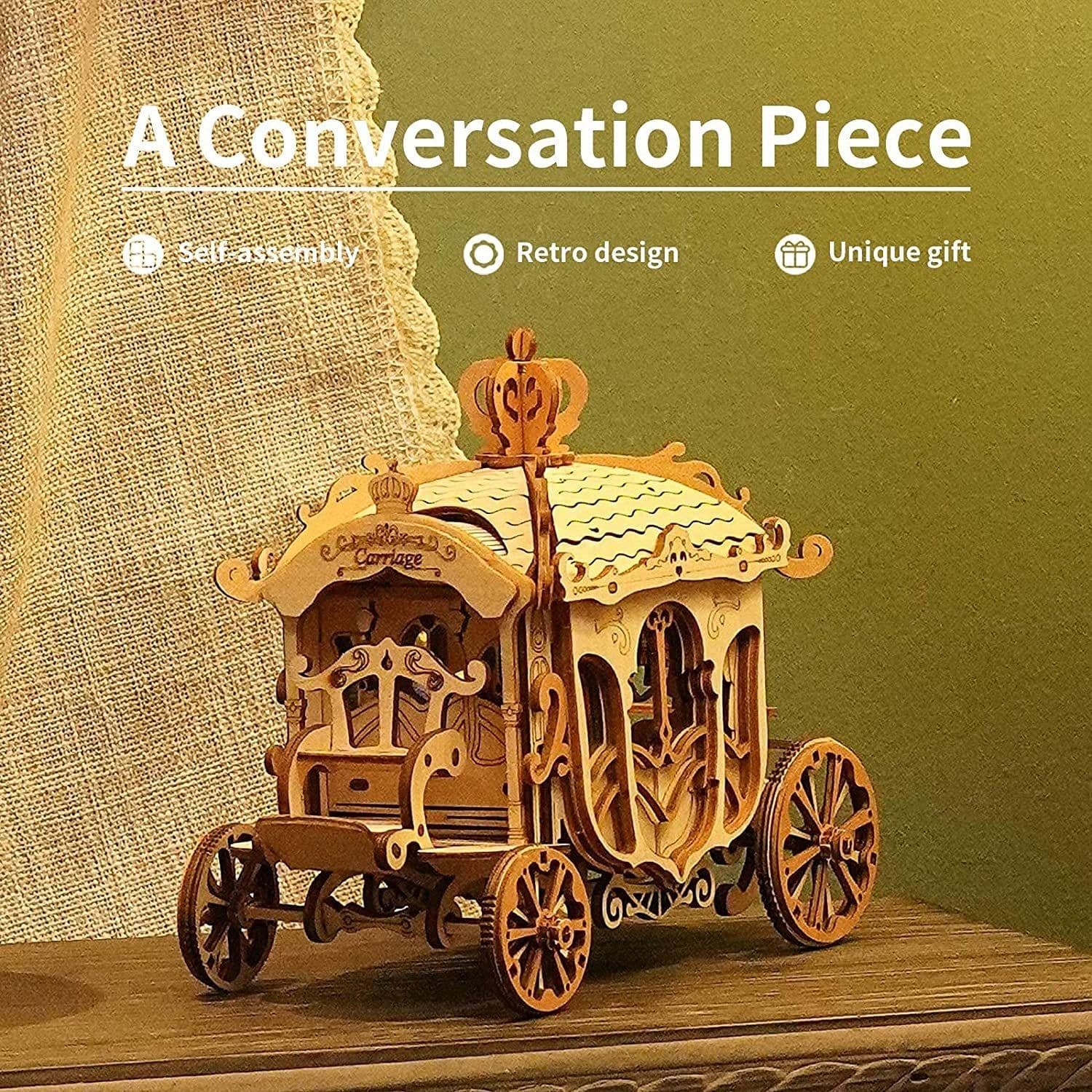 image-Robotime Rolife Vintage Car Model 3D Wooden Puzzle Toys For Chilidren Kids