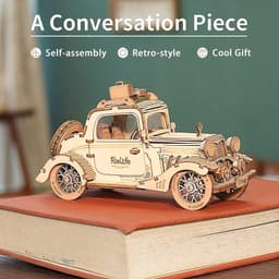 image-Robotime Rolife Vintage Car Model 3D Wooden Puzzle Toys For Chilidren Kids
