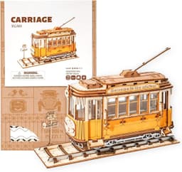 image-Robotime Rolife Vintage Car Model 3D Wooden Puzzle Toys For Chilidren Kids