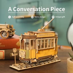image-Robotime Rolife Vintage Car Model 3D Wooden Puzzle Toys For Chilidren Kids