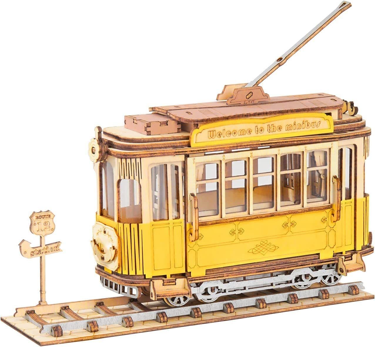 image-Robotime Rolife Vintage Car Model 3D Wooden Puzzle Toys For Chilidren Kids