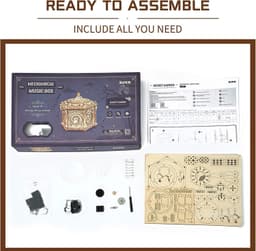 image-Robotime Rokr DIY Mechanical Music Box Kit 3D Wooden Puzzle Box For Adults Self-Assembly Building Project - Secret Garden