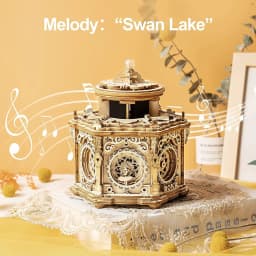 image-Robotime Rokr DIY Mechanical Music Box Kit 3D Wooden Puzzle Box For Adults Self-Assembly Building Project - Secret Garden