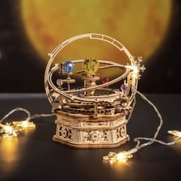 image-ROKR Rotating Starry Night Mechanical Music Box 3D Wooden Puzzle Assembly Model Building Kits Toys For Children Kids - AMK51