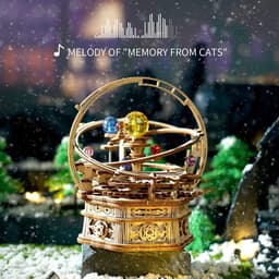 image-ROKR Rotating Starry Night Mechanical Music Box 3D Wooden Puzzle Assembly Model Building Kits Toys For Children Kids - AMK51