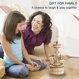 image-Robotime Rokr 3D Wooden Puzzles For Adults DIY Musical Box Model Kit To Build Self-Assembly Building Kit Airplane- Control Tower