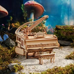 image-Robotime 223pcs 3D Wooden Puzzle Magic Piano Mechanical Music Box Toy Gift Desk Gift For Men Women Hobby AMK81