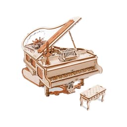 image-Robotime 223pcs 3D Wooden Puzzle Magic Piano Mechanical Music Box Toy Gift Desk Gift For Men Women Hobby AMK81
