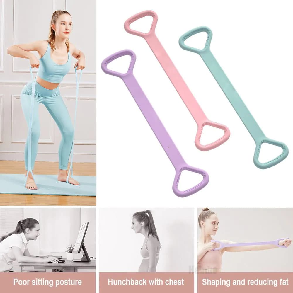 image-Yoga Fitness Resistance Band, Arm Back Training Elastic Ropes - Pure Barre Workout Chest Arm And Shoulder Stretch Bands Exercise Equipment For Physical Therapy,Yoga,Pilates,Stretching