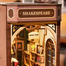image-Rolife 3D DIY Wooden Book Nook Shiguang Bookstore With LED For Xmas Gifts