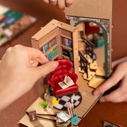 image-Rolife 3D DIY Wooden Book Nook Shiguang Bookstore With LED For Xmas Gifts