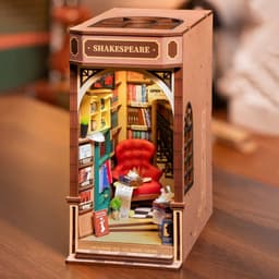 image-Rolife 3D DIY Wooden Book Nook Shiguang Bookstore With LED For Xmas Gifts